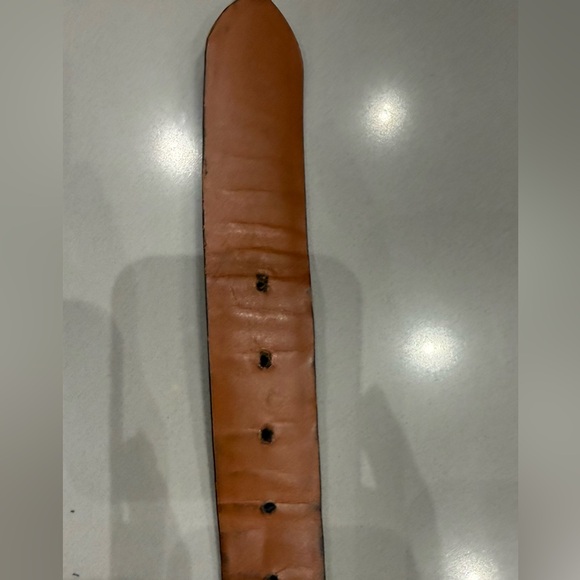 LUCCHESE ULTRA BELLY CAIMAN - Men's Sienna Dark Brown Leather Belt - Picture 6 of 7